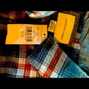 Flannel cropped American eagle top